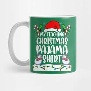 My Teaching Christmas Pajama 2021 Santa PJs On Line Teacher Mug